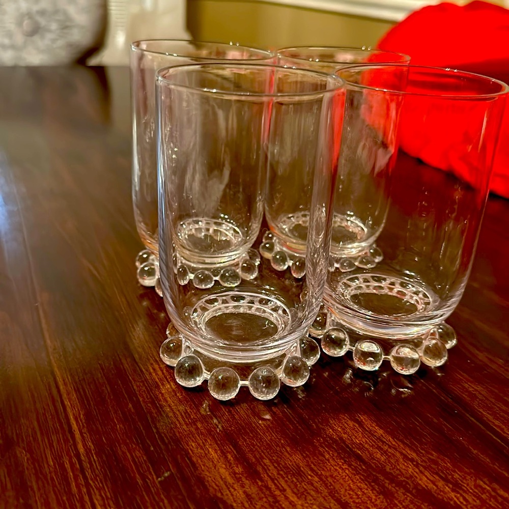 Imperial Glass Candlewick set of 4 juice glasses,  pattern 3400,  antique